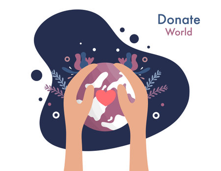 International day of charity hand drawn background vector design illustrationのイラスト素材