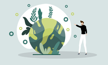 earth illustration vector design for ozone and earth day eventのイラスト素材