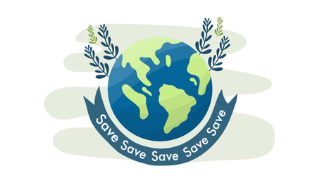 earth vector design for ozone and earth day eventのイラスト素材