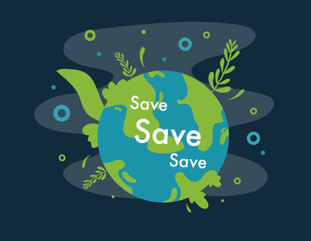 earth vector design for ozone and earth day eventのイラスト素材