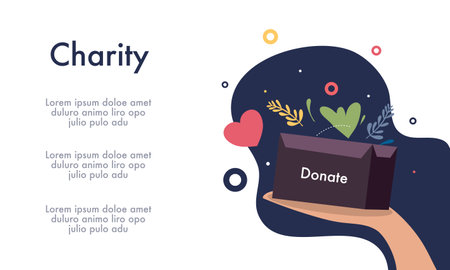 International day of charity hand drawn background vector design illustrationのイラスト素材