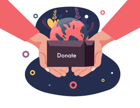 International day of charity hand drawn background vector design illustrationのイラスト素材