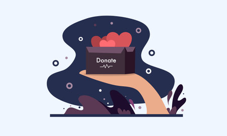 International day of charity hand drawn background vector design illustrationのイラスト素材