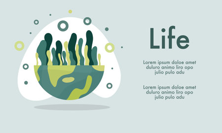 Flat design vector illustration concept of life cycle. World Environment Day.のイラスト素材