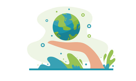 earth vector design for ozone and earth day eventのイラスト素材