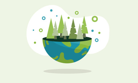 earth vector design for ozone and earth day eventのイラスト素材