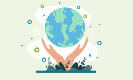 earth vector design for ozone and earth day eventのイラスト素材