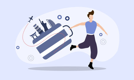 tourism day illustration vector design for tourism event vectorのイラスト素材