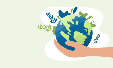 earth vector design for ozone and earth day eventのイラスト素材