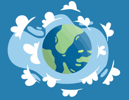 earth vector design for ozone and earth day eventのイラスト素材