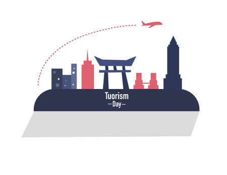 tourism day illustration vector design for tourism event vectorのイラスト素材