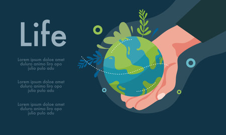 earth vector design for ozone and earth day eventのイラスト素材