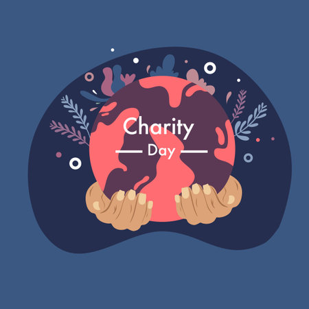 International day of charity hand drawn background vector design illustrationのイラスト素材