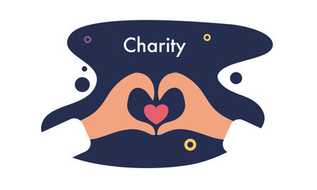 International day of charity hand drawn background vector design illustrationのイラスト素材