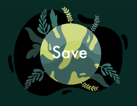 earth illustration vector design for ozone and earth day eventのイラスト素材