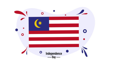 Malaysia independence day greeting card, banner with flag vector illustrationのイラスト素材