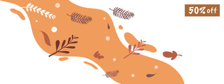 Abstract background with leaves and spots. Vector illustration for your design.のイラスト素材