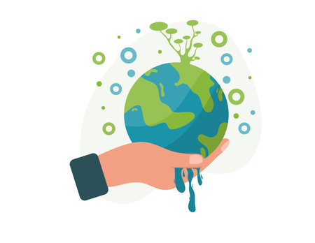 earth vector design for ozone and earth day eventのイラスト素材