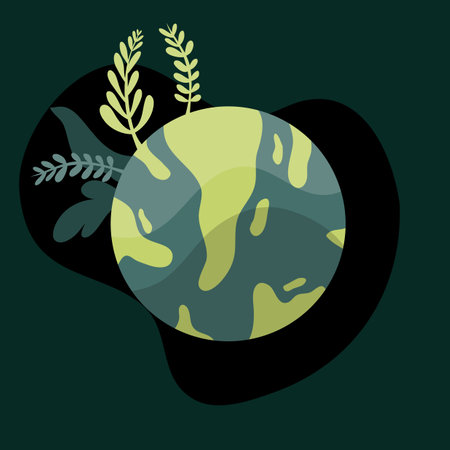 earth illustration vector design for ozone and earth day eventのイラスト素材