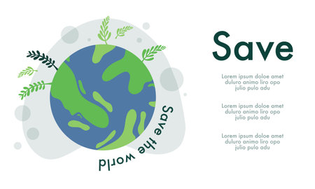 earth illustration vector design for ozone and earth day eventのイラスト素材