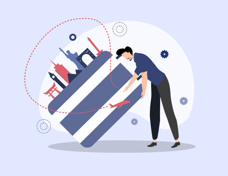 tourism day illustration vector design for tourism event vectorのイラスト素材