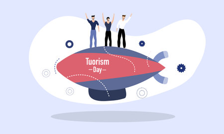 tourism day illustration vector design for tourism event vectorのイラスト素材