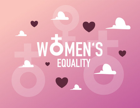 Womens equality concept. Vector illustration in flat design style.のイラスト素材