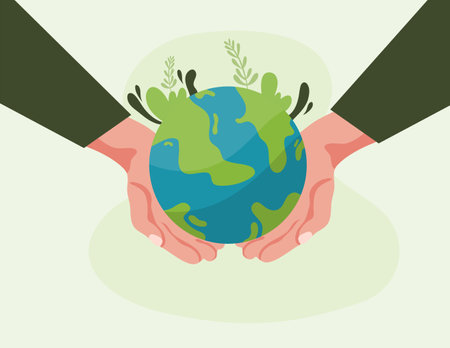 earth vector design for ozone and earth day eventのイラスト素材