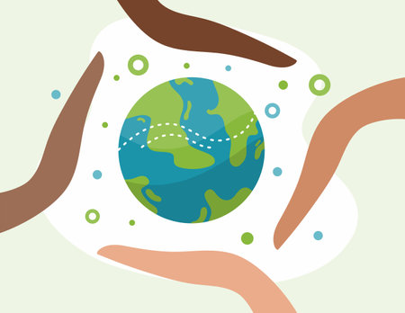earth vector design for ozone and earth day eventのイラスト素材