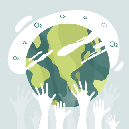 earth illustration vector design for ozone and earth day eventのイラスト素材