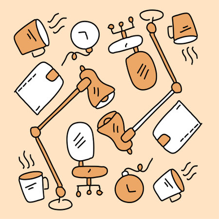 office business set vector design for business resourcesのイラスト素材