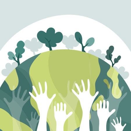 earth illustration vector design for ozone and earth day eventのイラスト素材