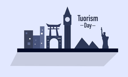 tourism day illustration vector design for tourism event vectorのイラスト素材