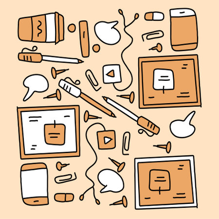 office business set vector design for business resourcesのイラスト素材