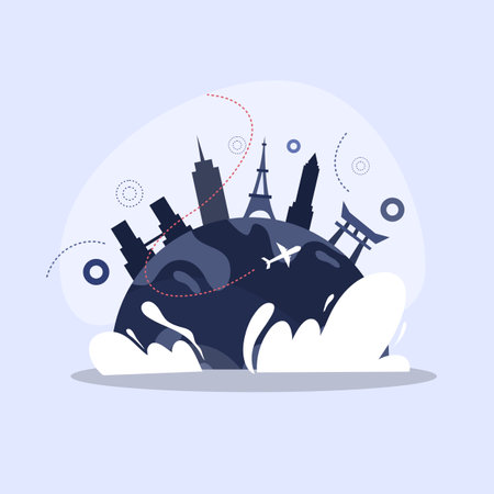 tourism day illustration vector design for tourism event vectorのイラスト素材