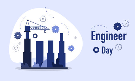 engineer day illustration vector design for day of engineer event vectorのイラスト素材
