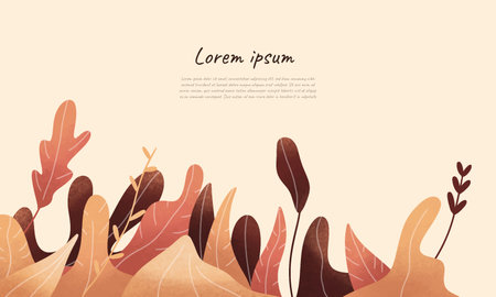 Autumn leaves background with copy space. Vector illustration for your designのイラスト素材