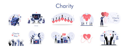 day of charity illustration vector design for charity day event vectorのイラスト素材