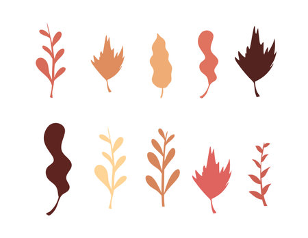 Set of hand drawn autumn leaves. Vector illustration for your design.のイラスト素材