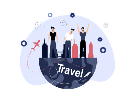 tourism day illustration vector design for tourism event vectorのイラスト素材
