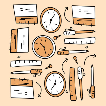 office business set vector design for business resourcesのイラスト素材