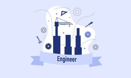 engineer day illustration vector design for day of engineer event vectorのイラスト素材
