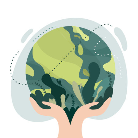 earth illustration vector design for ozone and earth day eventのイラスト素材