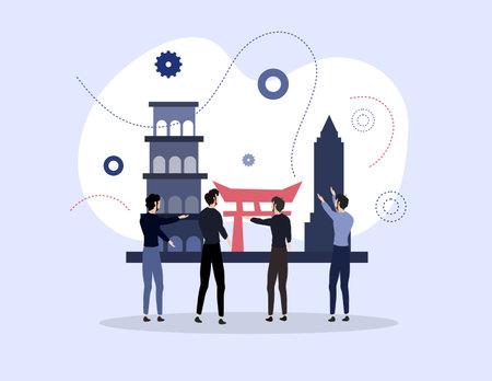 tourism day illustration vector design for tourism event vectorのイラスト素材