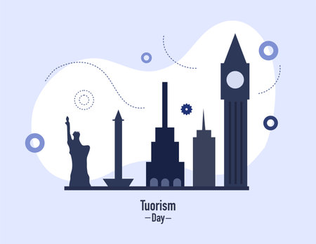 tourism day illustration vector design for tourism event vectorのイラスト素材