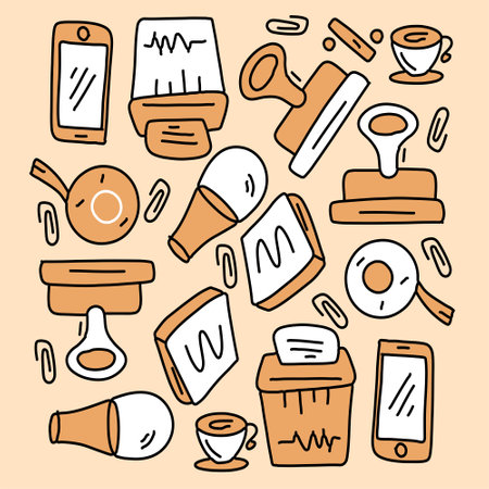 office business set vector design for business resourcesのイラスト素材