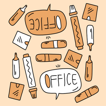 office business set vector design for business resourcesのイラスト素材