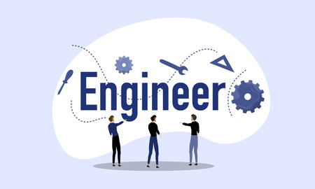 engineer day illustration vector design for day of engineer event vectorのイラスト素材