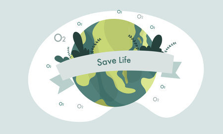 earth illustration vector design for ozone and earth day eventのイラスト素材