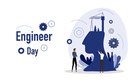 engineer day illustration vector design for day of engineer event vectorのイラスト素材